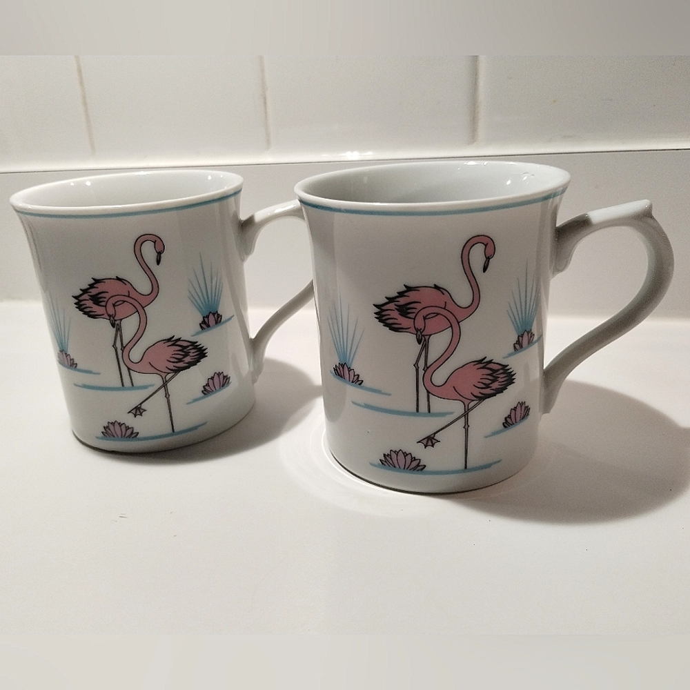 🦩Vintage Tropicana Flamingo Coffee Mug by Mann Florida Tropical Bird🦩